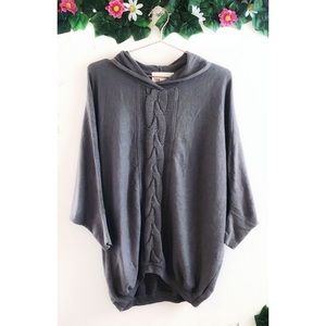 YOON by Anthropologie Grey Cable Knit Pullover